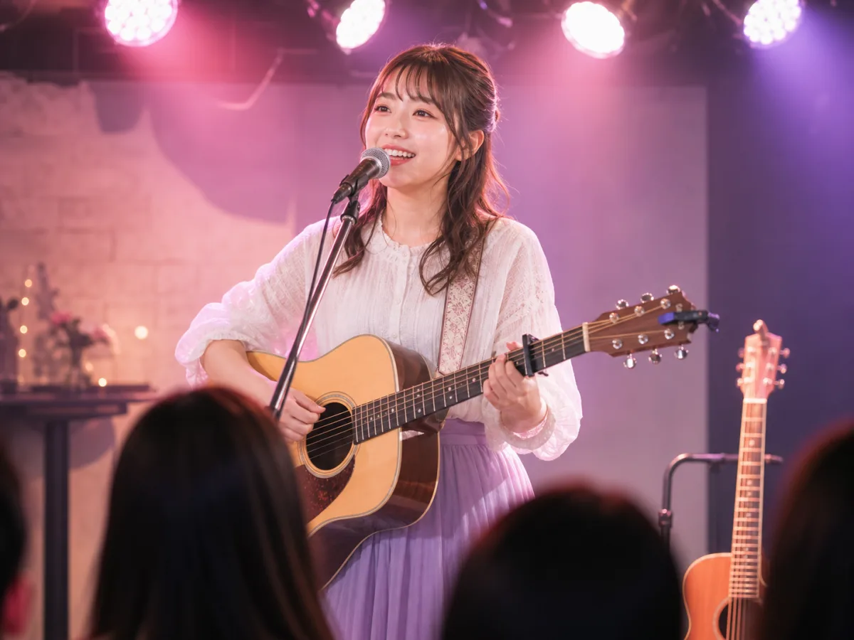 ライブステージで歌っている女性