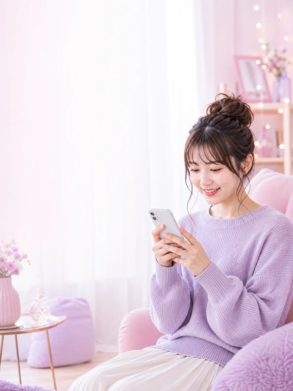 スマートフォンを操作している女性